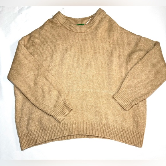 Beige Sweater Blended Wool Oversized Unisex - Picture 11 of 14